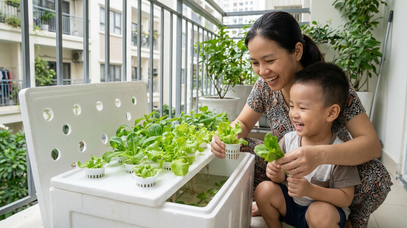 Ban công chị Lan Anh